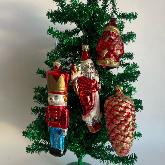 •Vintage West Germany Mercury Glass Christmas Ornaments Lot•